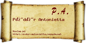 Pödör Antonietta névjegykártya
